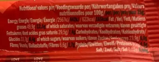 Little love nutrition facts table
