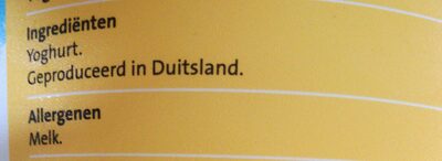 Yoghurt Griekse stijl ingredients label