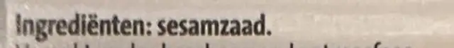 Sesamzaad ingredients label