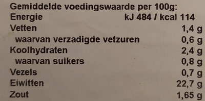Kipfiletreepjes Italiaanse stijl nutrition facts table