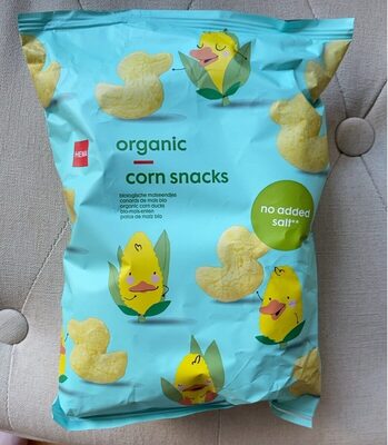 Organic corn snacks front packaging