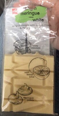 White chocolate with lemon crunch & meringue pearls