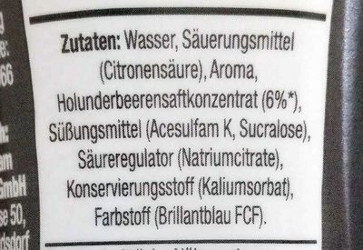 Rote Beeren Sirup ingredients label