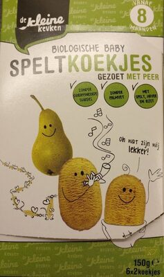 Biologische baby speltkoekjes gezoet met peer