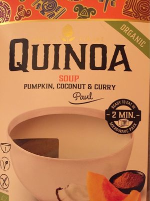 Quinoa Soup Pumpkin, coconut &curry front packaging