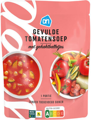 Gevulde tomatensoep met gehaktballetjes