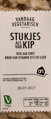 Stukjes als van kip