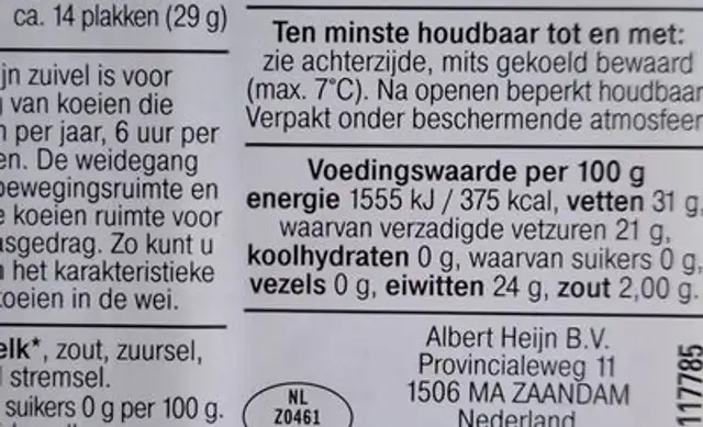 48+ Goudse Jong Belegen nutrition facts table