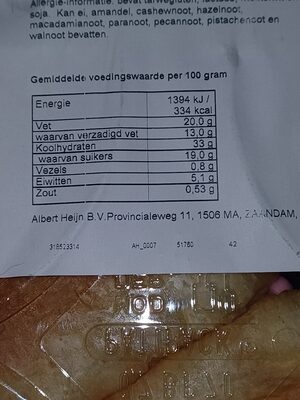 Crompouche nutrition facts table