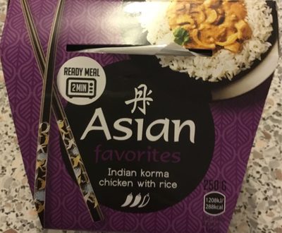 Indian korma chicken with rice