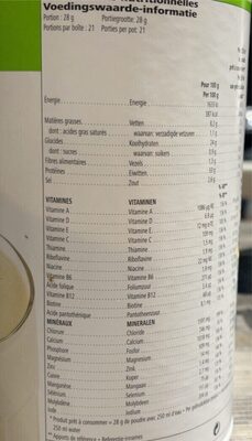 Mélange pour boisson protéinée nutrition facts table