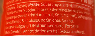 Mirinda Appelsin Konsentrat, 440 ml ingredients label