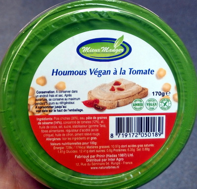 Houmous Végan à la Tomate