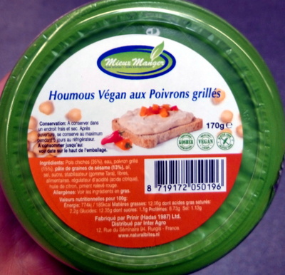 Houmous Végan aux Poivrons grillés