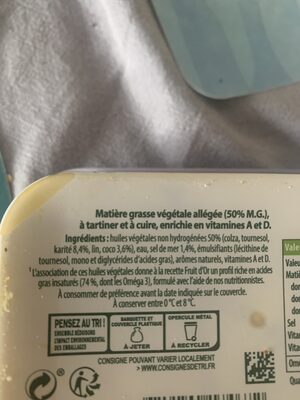 Oméga 3 Demi-sel sans huile de palme ingredients label