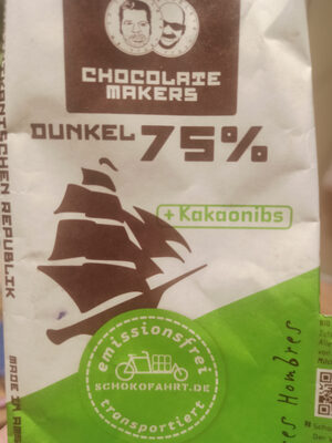 dunkel 75% + Kakaonibs front packaging