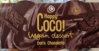 Vegan dessert dark chocolate front packaging