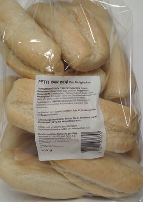 Petit Pain Weiß zum Fertigbacken front packaging