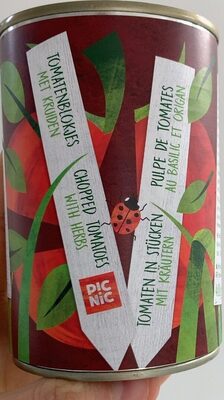 Tomatenblokjes met kruiden front packaging