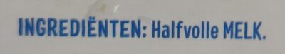 Halfvolle melk ingredients label