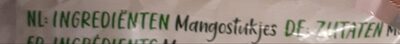 Mangostukjes diepgevroren ingredients label