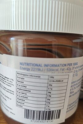 Hazelnut Spread Protein nutrition facts table
