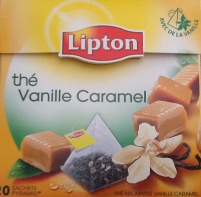 Lipton Thé Vanille Caramel 20 Sachets front packaging