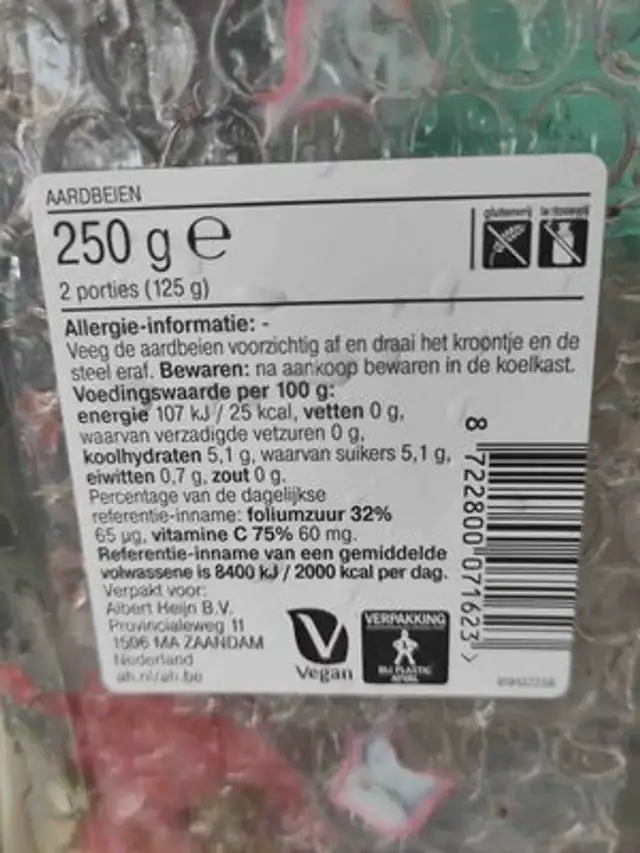 Aardbeien front packaging