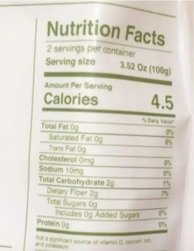 Spaghetti nutrition facts table