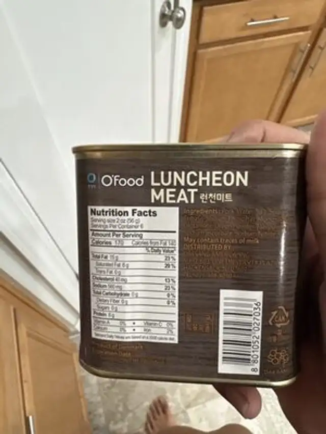Luncheon Meat Pork nutrition facts table