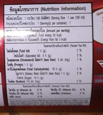 เนสกาแฟ เอ็กซตร้าริช nutrition facts table