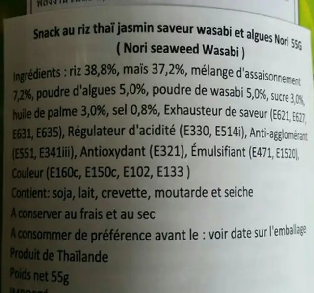RI-O ingredients label