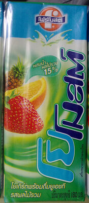 นมเปรี้ยวรสผลไม้รวม front packaging