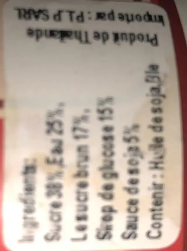 Healthy boy sweet soy sauce ingredients label