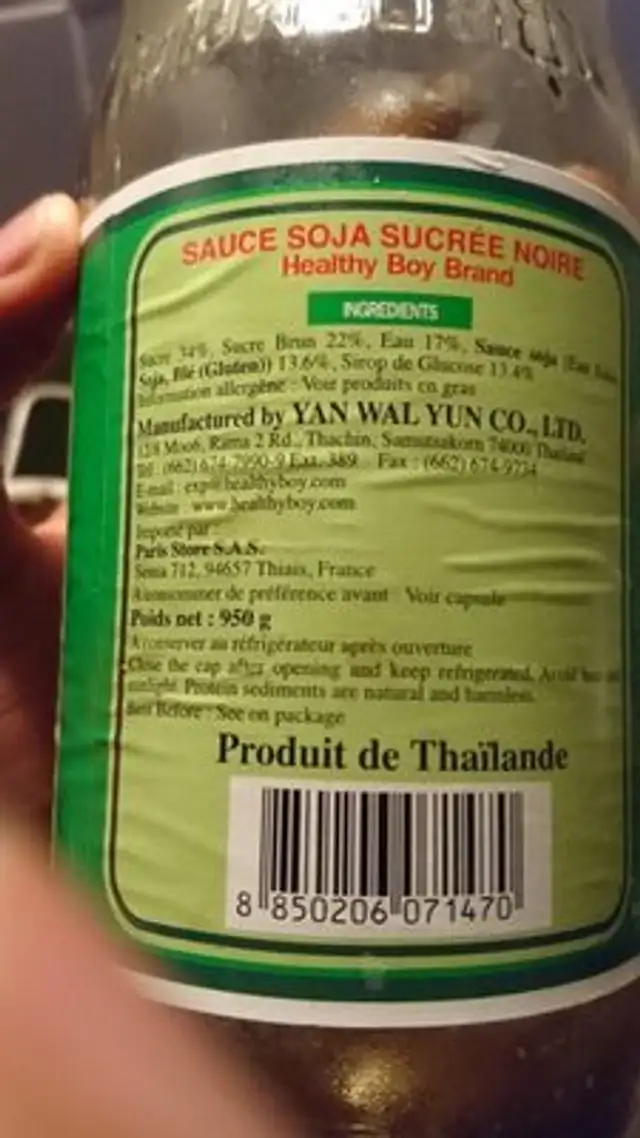 Black Sweet Soy Sauce ingredients label