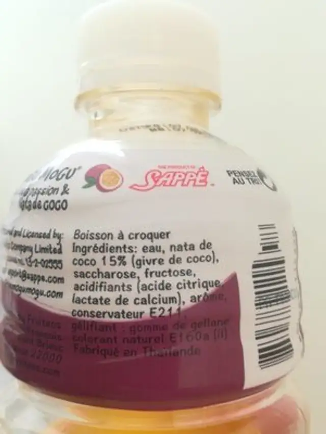 Mogu mogu fruit de la passion ingredients label