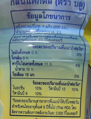 น้ำผสมวิตามินบี 3 บี 6 และวิตามินบี 12 กลิ่นแคกตัส - 200 ml nutrition facts table