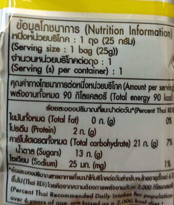 จอลลี่โคล่า nutrition facts table