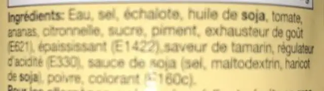 Préparation Soupe Canh Chua 225G ingredients label