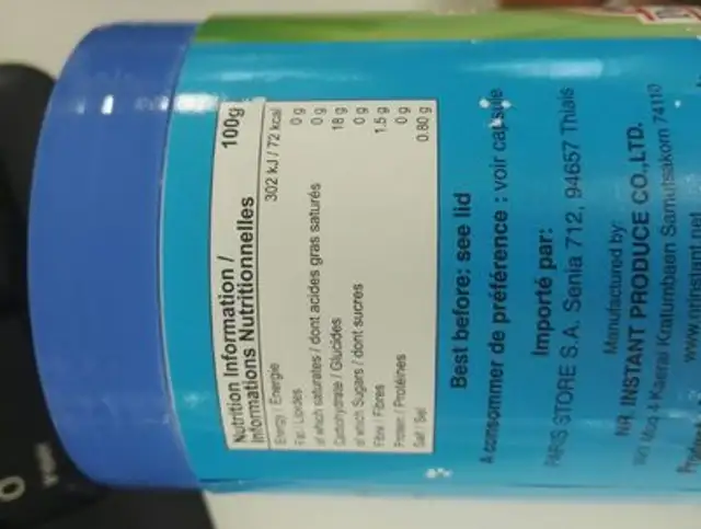 Por kwan, sour soup base mix nutrition facts table