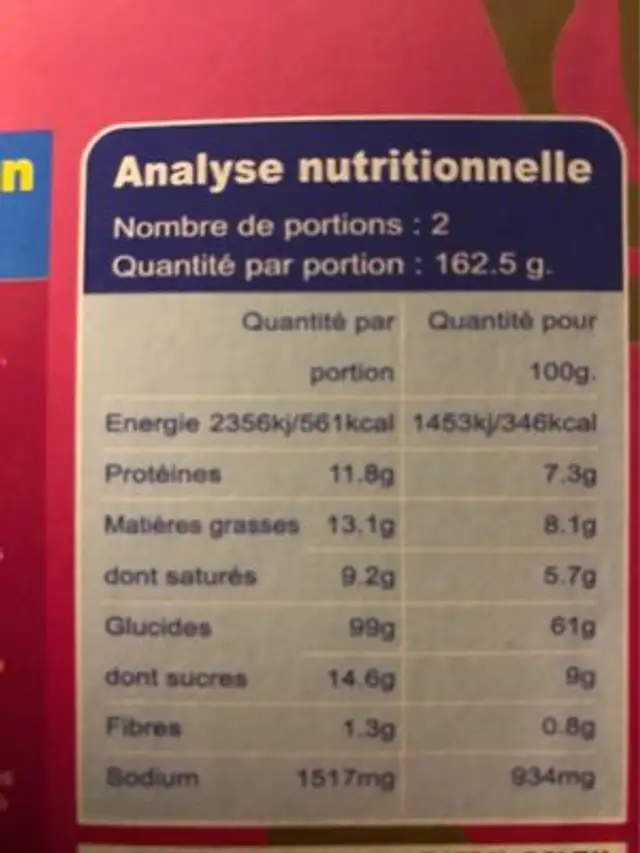 THAI HERITAGE Préparation pour Nouilles Thai au Lait de Coco 325 g Lot de 6 nutrition facts table