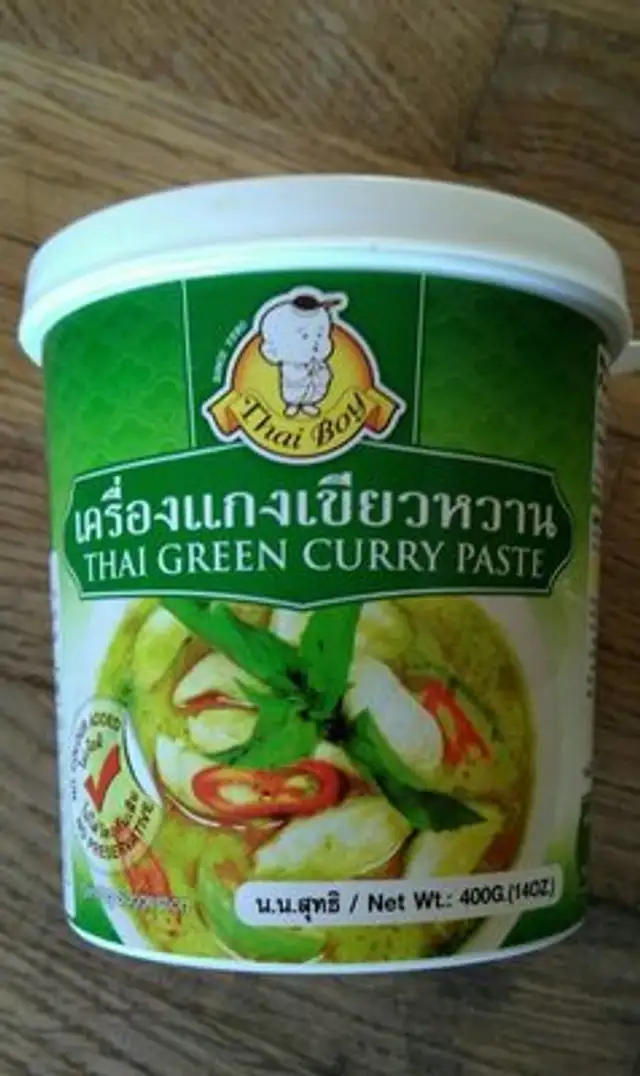 Pâte de Curry Vert ingredients label