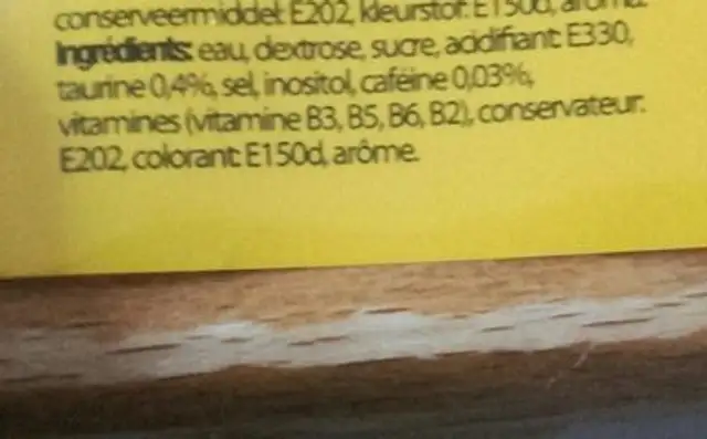 M 150 150ML ingredients label