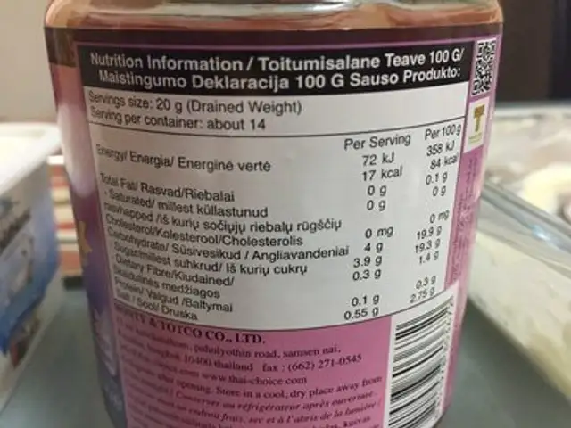 Thai Choice Pickled Ginger ingredients label