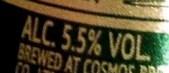 Bierre nutrition facts table