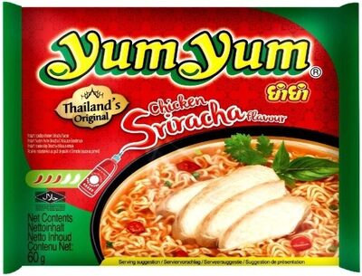 Instant-Nudeln Chicken Sriracha Geschmack front packaging