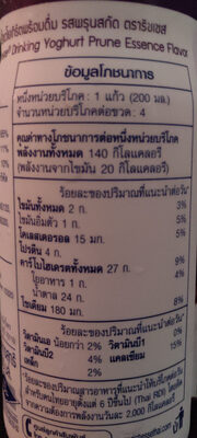 นมเปรี้ยวรสลูกพรุน nutrition facts table