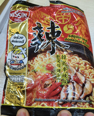 บะหมี่กึ่งสำเร็จรูป รสซุปเกาหลีฮอตแอนด์สไปซี่ ตรานิสชิน front packaging