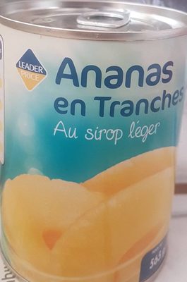 Ananas en tranches au sirop léger front packaging