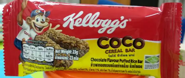 Coco cereal bar front packaging